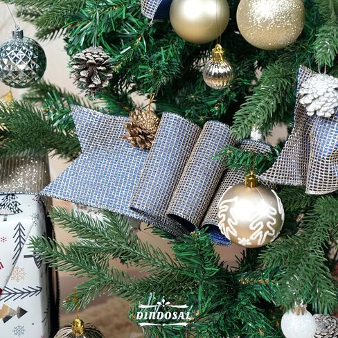 Moss Green and Gold Ribbon Wired 4 "× 10 ياردة خضراء مع شريط شمبانيا Gold Glitit in Kuwait