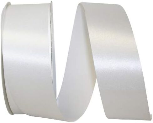 Reliant Ribbon Satin Supreme Ribbon, 1-7/8 Inch X 100 Yards, White in Saudi Arabia
