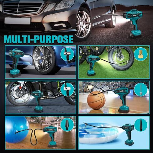 Upgraded Cordless Tire Inflator Air Compressor for Dewalt 20V Max Battery: Portable Handheld Air Pump with Digital Pressure Gauge for Cars Motorcycles Bikes Sport Balls in Kuwait