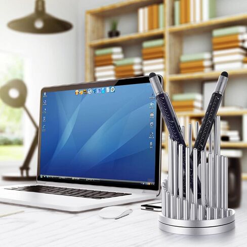 Pen Holder, Pen Holder for Desk 360° Rotating Pencil Holder Aluminum Alloy Pen Organizer Office Decor Anti-Slip Desk Pen Cup Holder Commuters Student Gift for Office Home School in Saudi Arabia