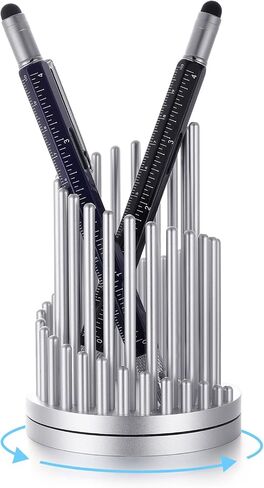 Pen Holder, Pen Holder for Desk 360° Rotating Pencil Holder Aluminum Alloy Pen Organizer Office Decor Anti-Slip Desk Pen Cup Holder Commuters Student Gift for Office Home School in Saudi Arabia