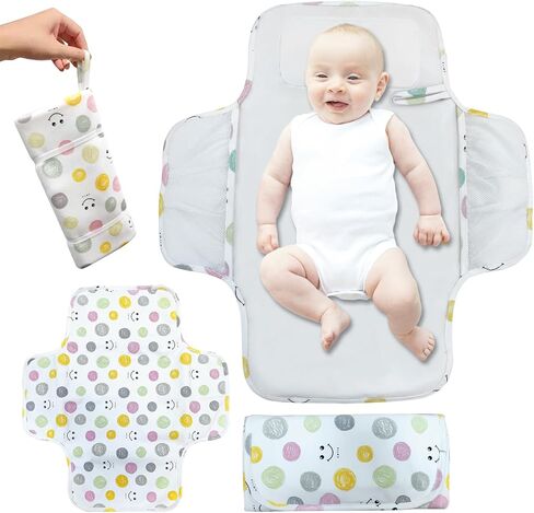 Potable Waterproof Diaper Baby Changing Pad, Double-Sided Infant Travel Foldable Changing Mat On The Go Changing Pad for Baby Newborn in Kuwait