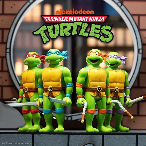 Super7 Teenage Mutant Ninja Turtles Sewer Surfer Michelangelo - 3.75" TMNT Action Figure with Accessories Classic Cartoon Collectibles and Retro Toys in Saudi Arabia