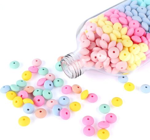 50PCS Heart Shape Silicone Beads, Square Heart Silicone Focal Beads, Colorful Spacer Silicone Beads for Keychain Making, Loose Beads Bulk for Pens Jewelry DIY Handicrafts Necklace Bracelet Accessories in Saudi Arabia