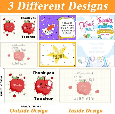 Giant Thank You Cards For Teacher with Envelope Thank You Teacher Appreciation Week Large Appreciation Card Jumbo Teachers Greeting Card Happy Teachers Day Week Gifts From Class Unique Gifts 14X21In in Saudi Arabia