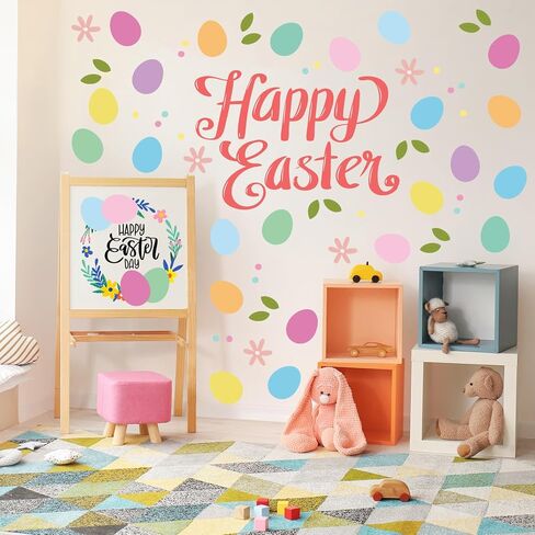 Whaline 54Pcs Easter Bunny Cutouts Colorful Rabbit Shape Paper Cutting with 100Pcs Glue Points Spring Assorted Bulletin Board Decor for DIY Craft Art School Home Party Favor in Saudi Arabia