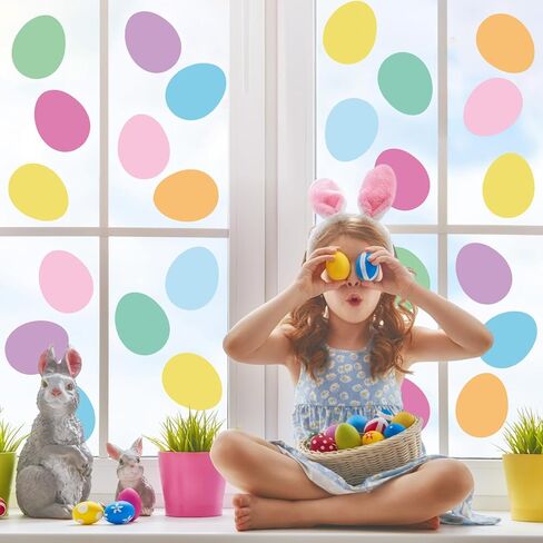 Whaline 54Pcs Easter Bunny Cutouts Colorful Rabbit Shape Paper Cutting with 100Pcs Glue Points Spring Assorted Bulletin Board Decor for DIY Craft Art School Home Party Favor in Saudi Arabia