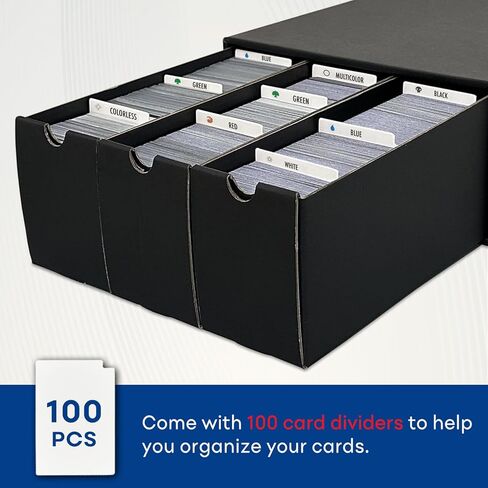Fageverld Trading Cardboard Card Storage Box - with 12 600-Count & 50 Card Dividers, Collectors Card Organizer Box for MTG Baseball Card Collection in Kuwait