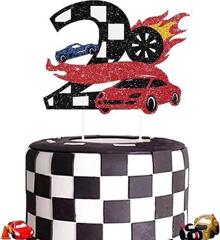 Race Car 3rd Birthday Cake Topper Party Decor Three Year Old Boys Girls Kids Third Birthday Dessert Decorations in Saudi Arabia