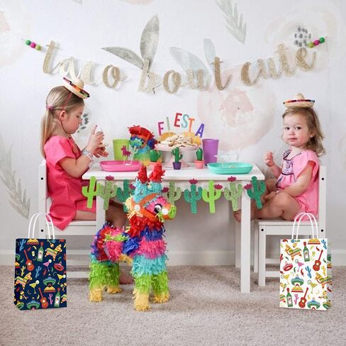 12 Pcs Fiesta Gift Bags Cinco De Mayo Birthday Party Favor Bags Mexican Themed Bridal Shower Party Supplies (4 styles) in Saudi Arabia