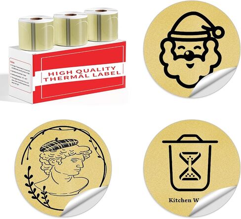 M110 Gold Labels, 2" Round Thermal Label Paper Sticker for Small Business, Product Name, Logo Design, Photo, DIY Labeling, Compatible with Phomemo M110 M220 M221 Label Maker, Shiny& Sharp, 3Roll in Saudi Arabia