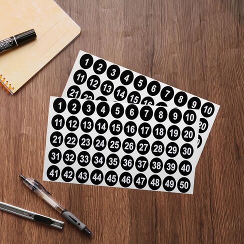 uxcell 2 Sheets Round Number Stickers, 1-50 Vinyl Consecutive Number Labels Self-Adhesive Number Decal for Office Classroom Box Storage, Purple(1 inch Each) in Saudi Arabia