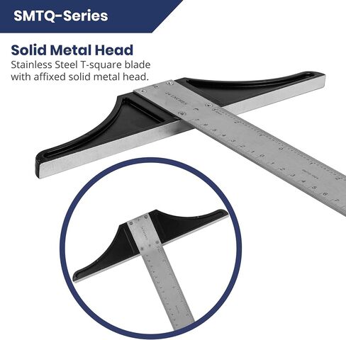 Pacific Arc 36 Inch T Square, Traditional Stainless Steel, Graduated Inch and Metric in Kuwait