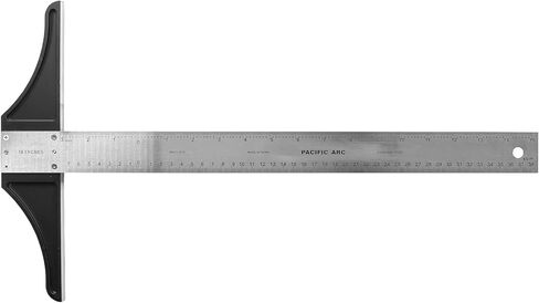 Pacific Arc 36 Inch T Square, Traditional Stainless Steel, Graduated Inch and Metric in Kuwait