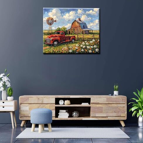 Tucocoo DIY Town Landscape Paint by Number for Adults Beginner Rustic Country Yard Painting by Numbers Paint Kits Canvas Gifts Arts Crafts for Home Wall Farmhouse Decor 16x20 Inch Without Frame in Saudi Arabia