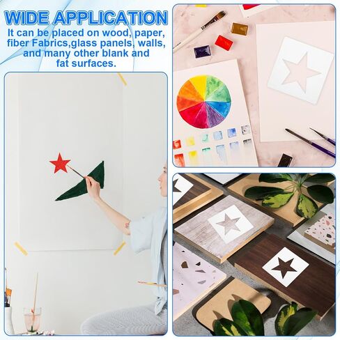 Giantree Star Stencil, 8Pcs Reusable Plastic Star Template for Drawing, Painting & Spraying on Wall, Wood, Fabric & More in Saudi Arabia