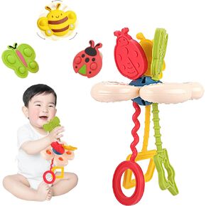 ألعاب Montessori الحسية مع 3pcs كأس الشفط دوران لمدة 6-12-12 شهرًا