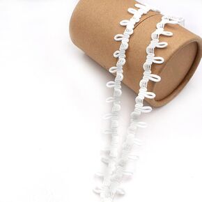 25 Yd Button Looping Braid Trim Elastic Button Loop for Sewing Craft Projects, Width 15mm (White)