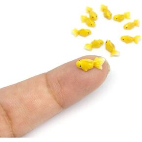 an_shop 10pcs ملحقات الحيوانات الاصطناعية الطين الطين حزم الذهب الذهب تمثال مصغرة مصغرة للزخرفة DIY زخرفة DIY دمية اللون الأصفر
