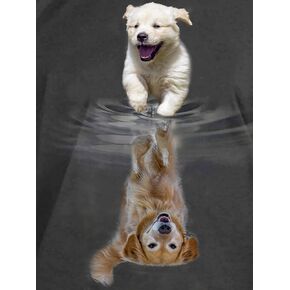 Ginfonr 5d Diamond Art Painting نمو كامل للحفر من الفنون الماس ، انعكاس الماء Golden Retriever Paint Craft Paint مع Diamonds DIY ديكور 30x40 سم