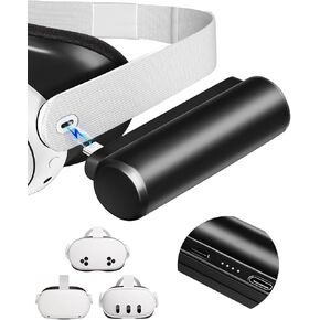 Battery Pack for Meta Quest 3S, Quest 3 and Oculus Quest 2, 3400mAh Portable Charger Accessories fit VR Quest 3S/3/2 Original Strap, Lightweight Charging Extend Extra 1-2H Playtime (2 Pack)
