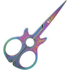 Oumefar Retro Colorful Embroidery Scissors Sewing Scissors Small Sewing Scissors Trendy Scissors ique Guitar Shape For Art Work Embroidery Supplies Crochet Scissors Mini Scissors Guitar Scissors b0
