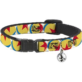 طوق القط Disney Pixar Luxo Ball كرر أبيض أصفر أزرق أحمر 8 إلى 12 بوصة 0.5 بوصة