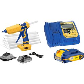 Cordless Hot Glue Gun & Mellif Charger Kit, Compatible with DeWalt 20V Max Battery, 20V 4.0Ah Lithium-ion Battery & Compact Fast-Charging Charger (110~240V Input) | 5V 2A USB Charger