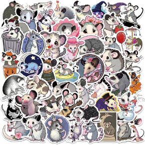 100 Pcs Opossum Stickers Waterproof PVC Opossum Stickers Cute Opossum Party Supplies Cartoon Opossum Stickers for Bike Motorcycle Skateboard Luggage