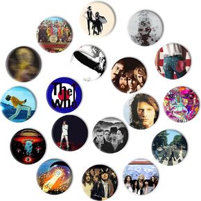 Rock Punk Band Music Buttons Pin（18 Pack,1.5Inch） Punk Rock and Roll 80s Decoration Stocking Filler Gifts Merch Party Supplies Button for Accessories Art DIY Crafts Decor