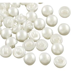 12 مم 100 PCS 1 ثقب البيج الأزرار اللؤلؤ الأزرار راتنج أزرار جولة جولة مصغرة زر أكريليك بيضاء الجزء الأكبر لخياطة صنع الحرف الزفاف الزفاف فستان المجوهرات ملحقات ديي العرض