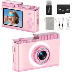 Digital Camera, 1080P FHD Video Camera for Photography, 48MP Point and Shoot Digital Cameras with 32GB Card, Compact Digital Camera with Front and Rear Camera for Teens Adult Beginner Kids