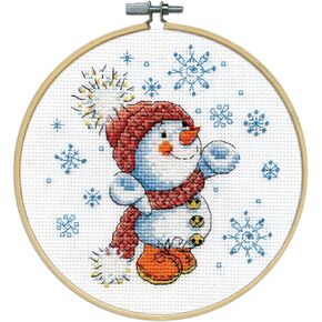 Design Works Crafts Snowman Counted Cross Stitch Kit with Hoop