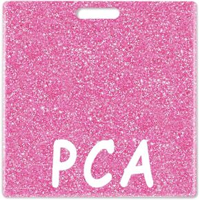 Iridescent PCA Badge Buddy Card Horizontal Bling Badge Reel Holder Buddies Acrylic Nursing Nurse Gifts for Women Glitter Nursing Accessories Identification Tags ID Name Cards