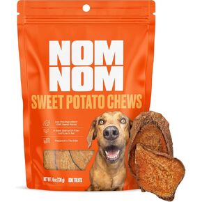 NOM NOM Sweet Potato Chew - وجبات خفيفة من المكونات المفردة للتدريب والمكافآت ووجبة الطعام العليا - لا حشو أو مواد حافظة أو مكونات إضافية - تم إعدادها في الولايات المتحدة الأمريكية للكلاب