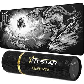 Hystar® Extended Gaming Mouse Pad | XXXL 45" x 20" | 5mm Thick, Waterproof Surface, Smooth Polyester Fabric, and Natural Rubber Base | Goety