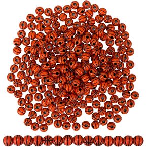 Iconikal 240-Count Acrylic Beads, 12mm Round Plastic Craft Beads for Bracelets, Necklaces, Keychains & Lanyards (Baseball) in Saudi Arabia