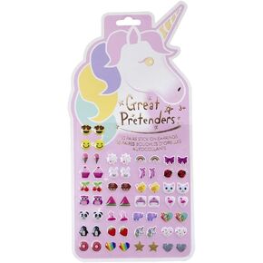 Great Pretenders Unicorn Sticker Earrings 6 Pack, Unicorn Themed Birthday Party Favours
