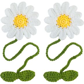 2sets Daisy Longmarks المرجعية اليدوية المحبوكة للقراء للكتاب الكتاب ، والستائر Tiebacks.