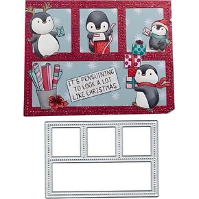 Rectangle Frame Metal Cutting Die Cuts, Rectangle Frame Embossing Stencils DIY Crafts Cards Cutting Dies Cuts for DIY Embossing Card Making Photo Decorative Paper Dies Scrapbooking