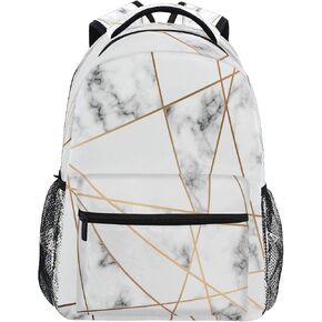 Auuxva backpack رخام هندسي طباعة سفر Daypack كبيرة السعة الحجارة المدارس الثانوية حقيبة كمبيوتر محمول للكمبيوتر الفتيات الفتيات الرجال