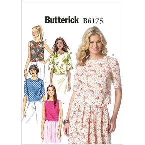 أنماط Butterick B6175A50 MESS 'TOP SHIPPLATE ، A5 (6-8-10-12-14)