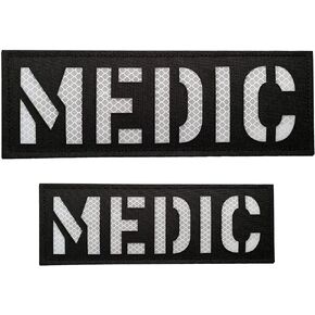 2 حزمة عاكس التصحيح Medic Plant عاكس الرقعة الطبية مع الخطاف وحلقة واحدة صغيرة وواحدة أسود كبير (أسود أبيض)