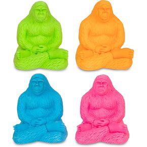 Archie McPhee Neon Day Glow Groov'n Bigfoot Erasers Set of 4