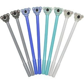 12PCS Koala Pens - Cute Animal Rollerball Pens, 0.5mm Black Ink Gel Pens, Novelty Koala Top Design for School, Party Favors, Birthday, Christmas Gifts & Office Supplies (Fun Stationery)