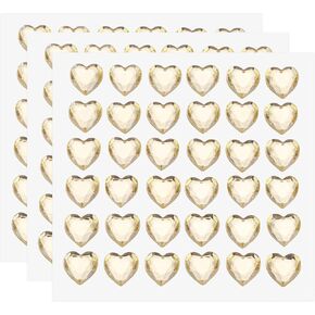 Meccanixity 108 PCS Heart Rhinestone 10mm ملصقات الأحجار الكريمة اللاصقة ملصقات المجوهرات لصنع المجوهرات ، وماكياج عيد الحب ، وحرف DIY ، والذهب