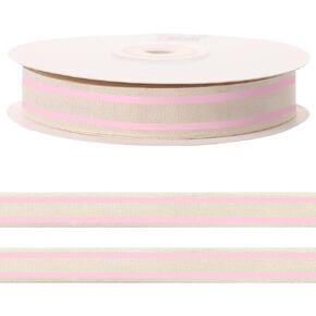 10 Yards Pink Natural Cotton Ribbon for Crafting Sewing, 3/5 Inch Herringbone Twill Tape Ribbons for Gift Wrapping, Birthday Wedding Ribbons for Hair Bow Accessories