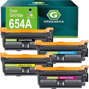 Greenbox المعاد تصنيعها 654A خراطيش الحبر استبدال HP 654A 654x CF330A CF331A CF332A CF333A COLOR