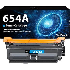 654A Toner Cartridge High Yield Replacement for HP 654A HP654A CF331A Compatible with Color Laser Enterprise M680z M651n Series MFP M680f Series Printer, 1 Pack 654A Cyan Toner Cartridge