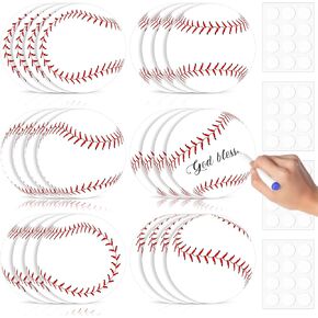 TaoBary 24 Pcs 7.09in Baseball Cutouts in 6 Design Paper Baseball Poster Bulletin Board Decorations with 48 Pcs Glue Point for Sport Theme Party Birthday Baby Shower Tournament DIY Wall Banner Decor